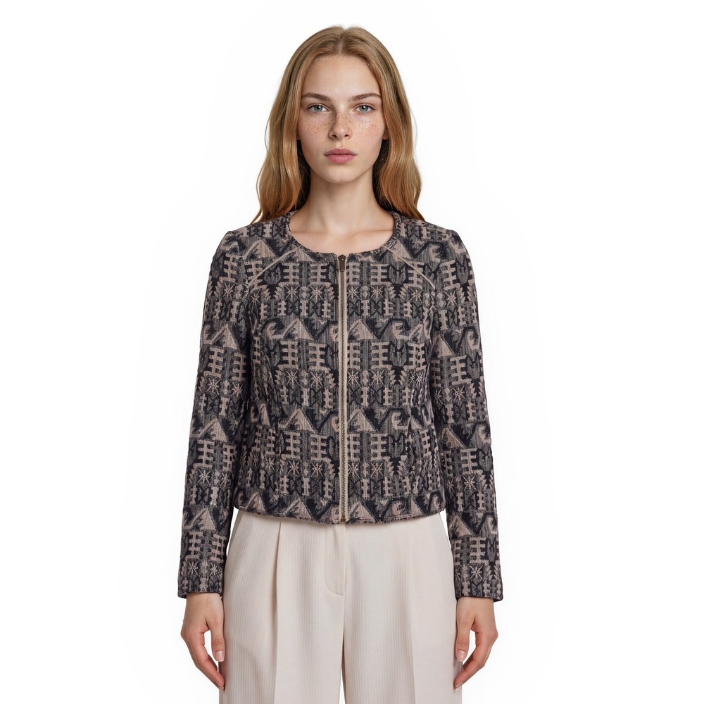 Hei Hei Anthropologie Jacket Womens Size 6 Black Multi Geometric Woven Aztec Top